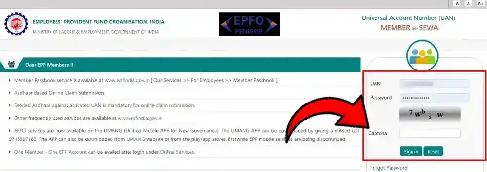 EPFO Portal Login at www.epfindia.gov.in - EPF, EPF Passbook, Claim Status, KYC, Online Claim (Withdraw PF Amount), UAN Login