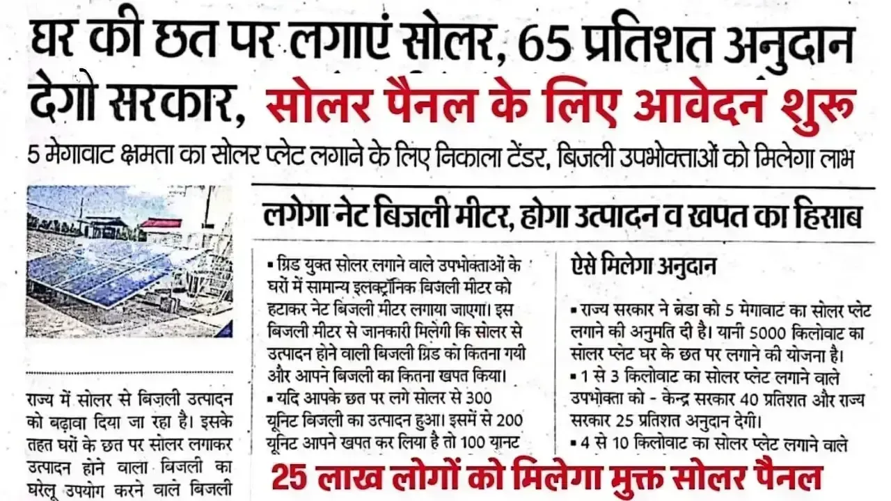 PM Solar Panel Yojana 2025: अब घर की छत पर लगवाएं सब्सिडी में सोलर पैनल, ऐसे करें ऑनलाइन आवेदन